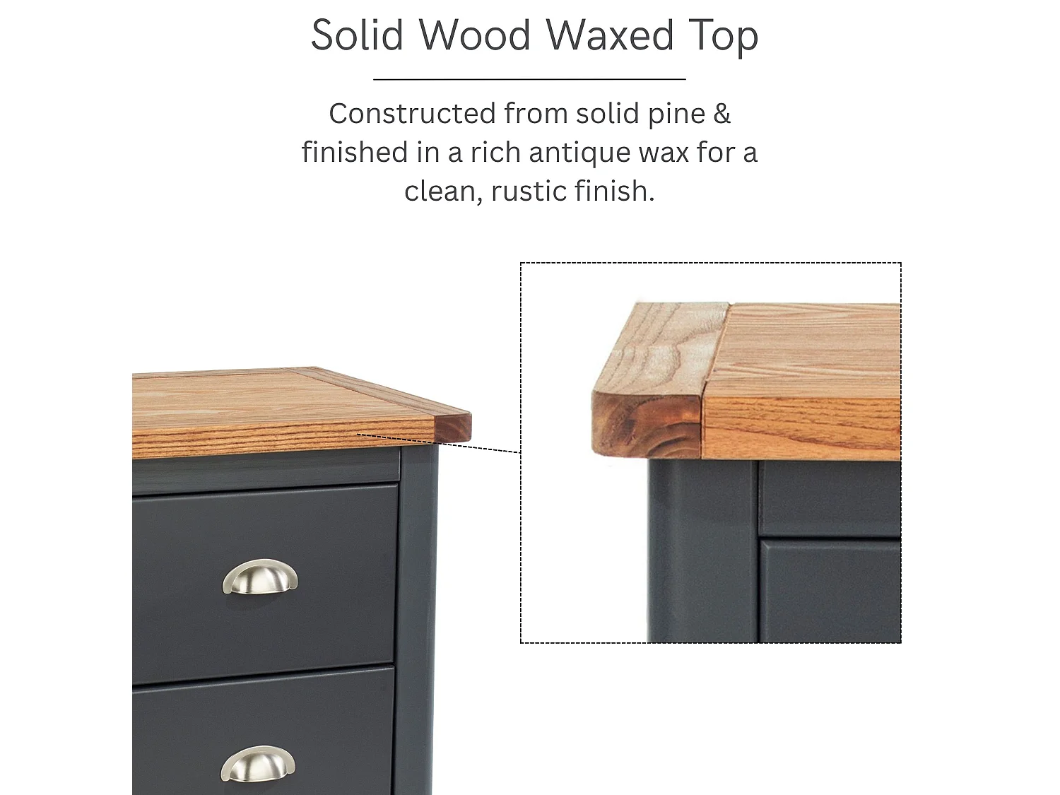Dunkeld Pair of Midnight 2-Drawer Spacious Bedside Cabinets, Dark Blue