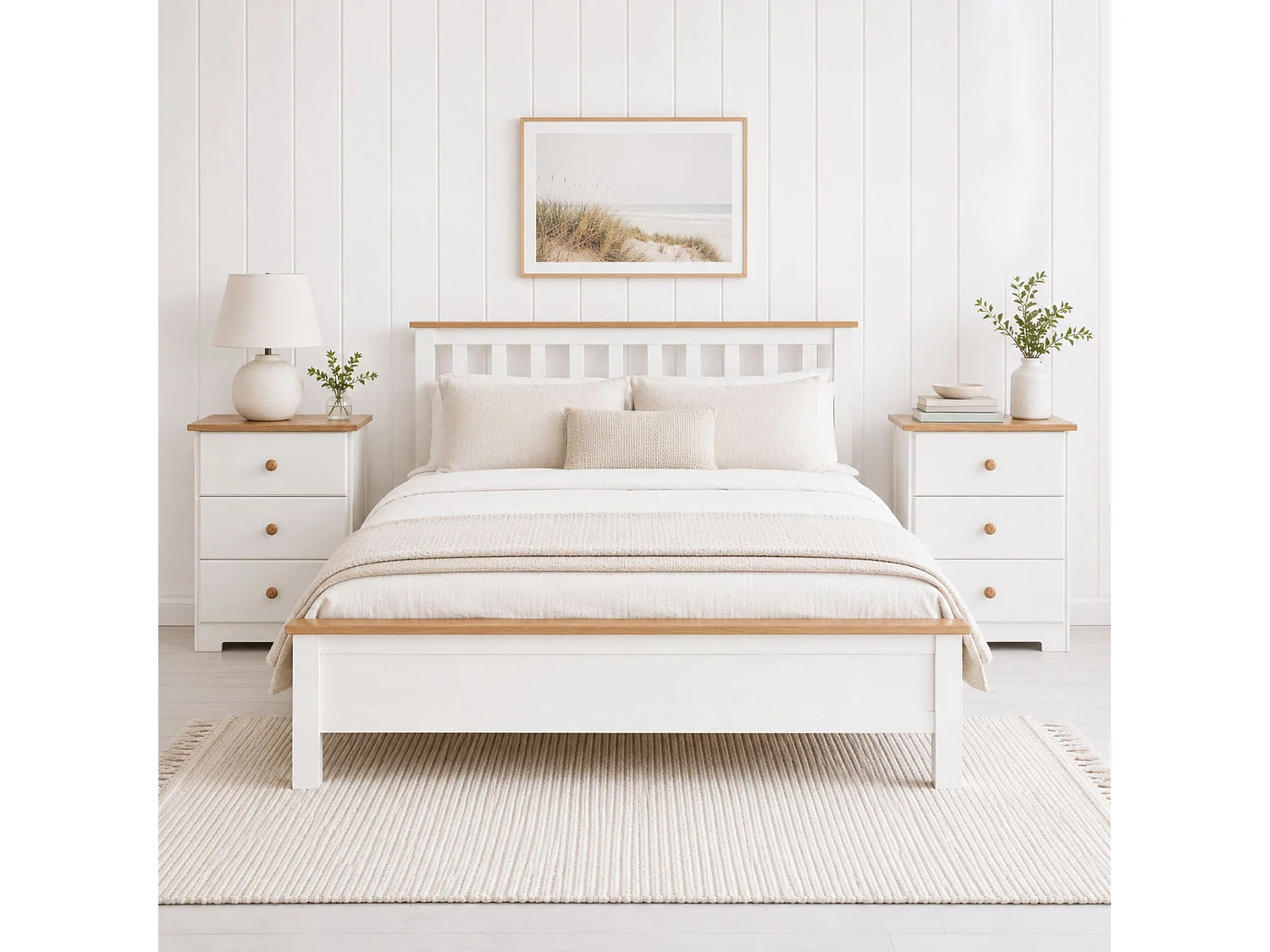 Pair of Colorado 3-Drawer Bedside Cabinets, White Finish, Set of 2