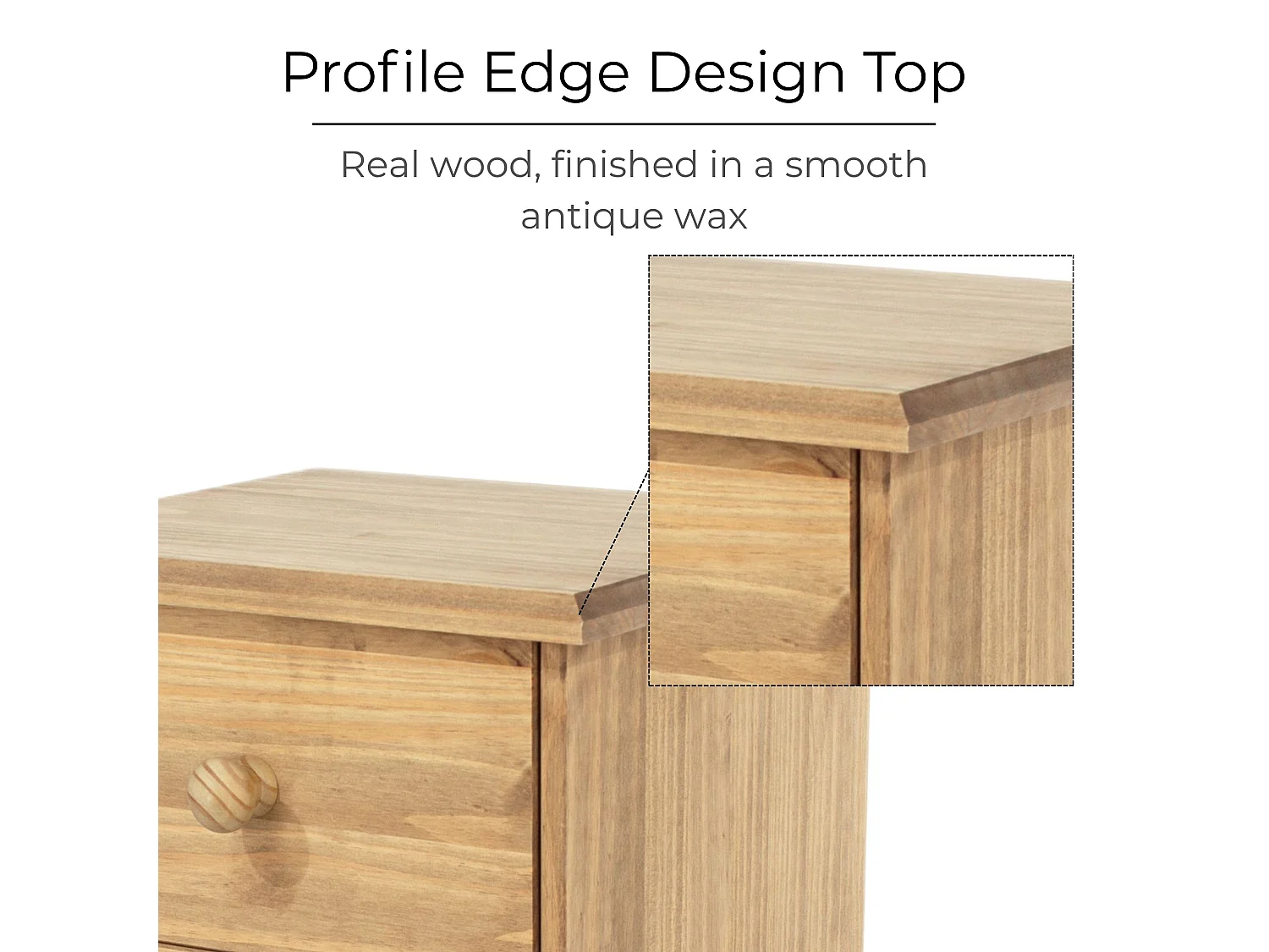 Pair of Cotswold Country 2-Drawer Bedside Cabinets, Rustic Antique Wax, Set of 2