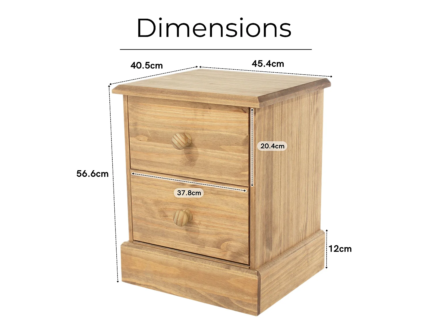 Pair of Cotswold Country 2-Drawer Bedside Cabinets, Rustic Antique Wax, Set of 2
