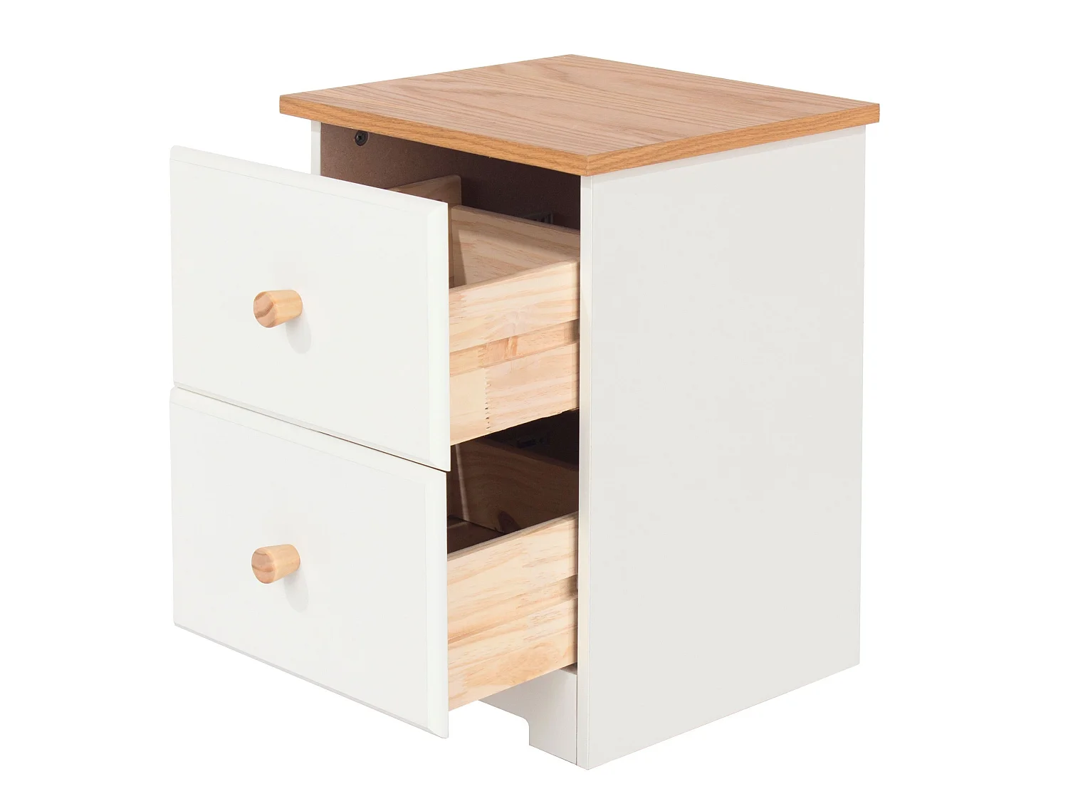 Pair of Colorado Country 2-Drawer Petite Bedside Cabinet, White Finish, Set of 2