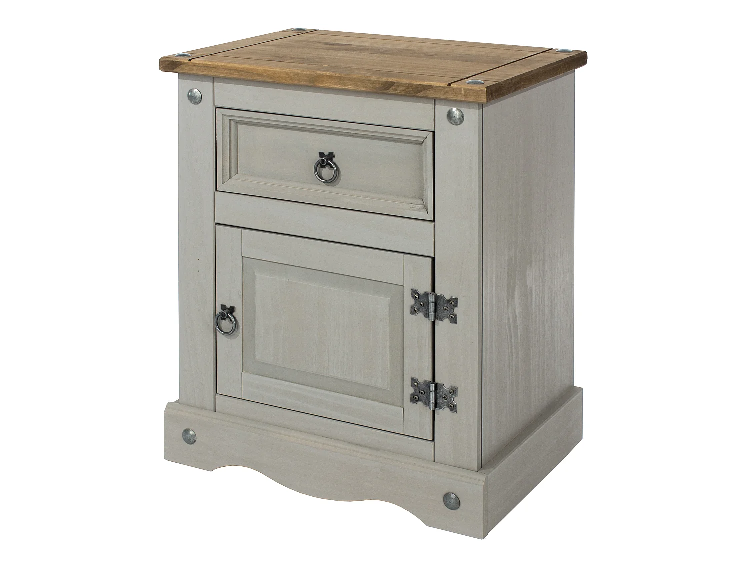 Pair of Corona 1 Door, 1 Drawer Bedside Cabinets, Set of 2