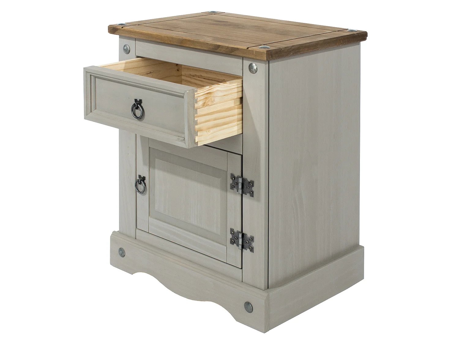 Pair of Corona 1 Door, 1 Drawer Bedside Cabinets, Set of 2