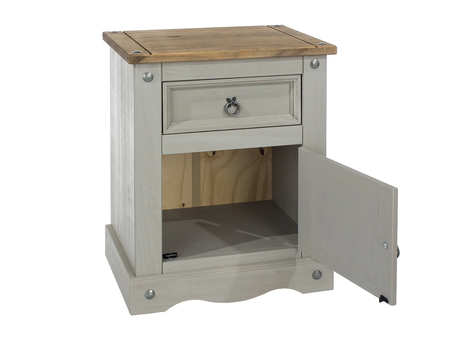 Pair of Corona 1 Door, 1 Drawer Bedside Cabinets, Set of 2