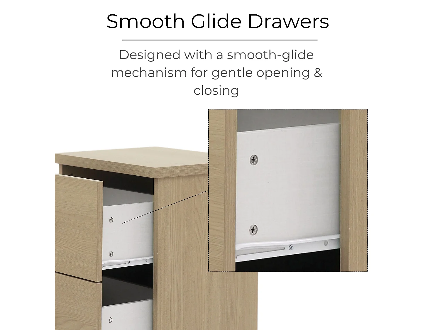 Freya 2-Drawer Modern Bedside Cabinet