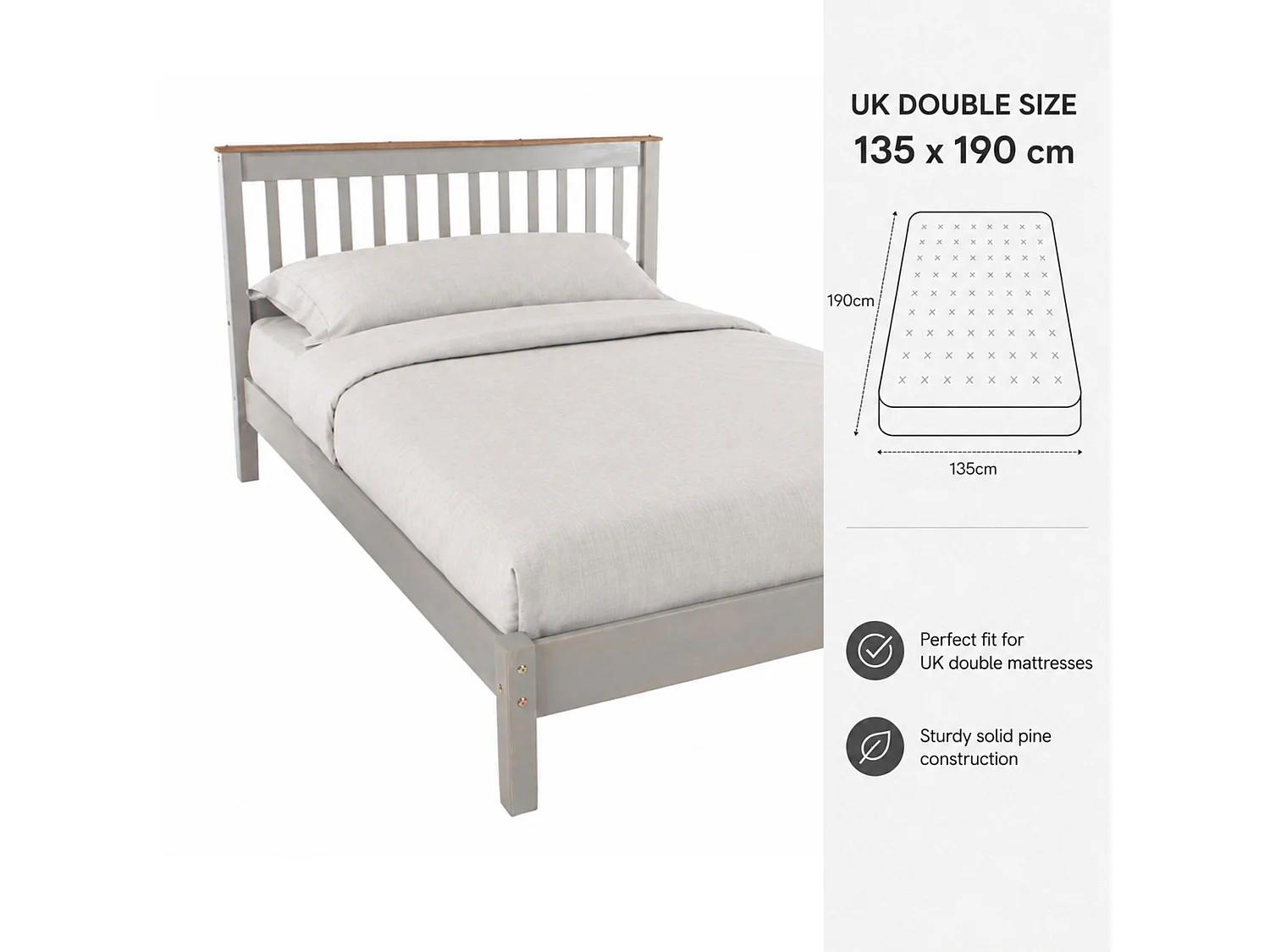 Corona Bed Frame with Slatted Headboard