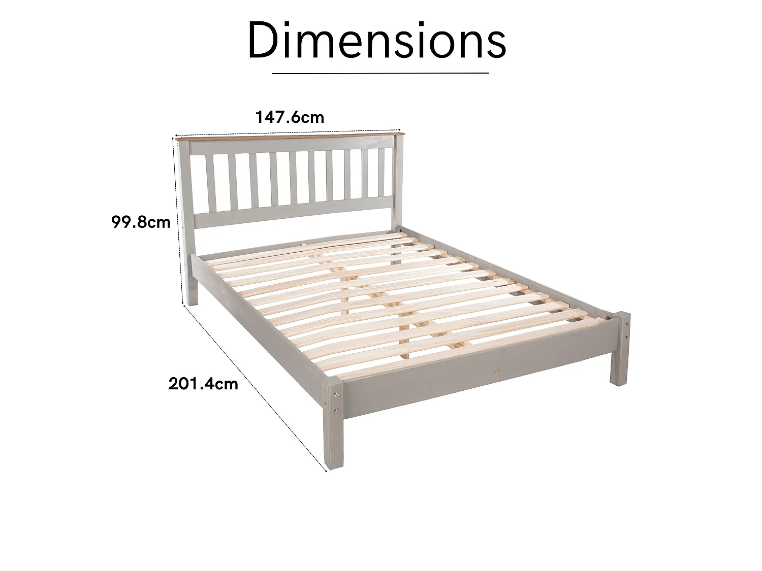 Corona Bed Frame with Slatted Headboard