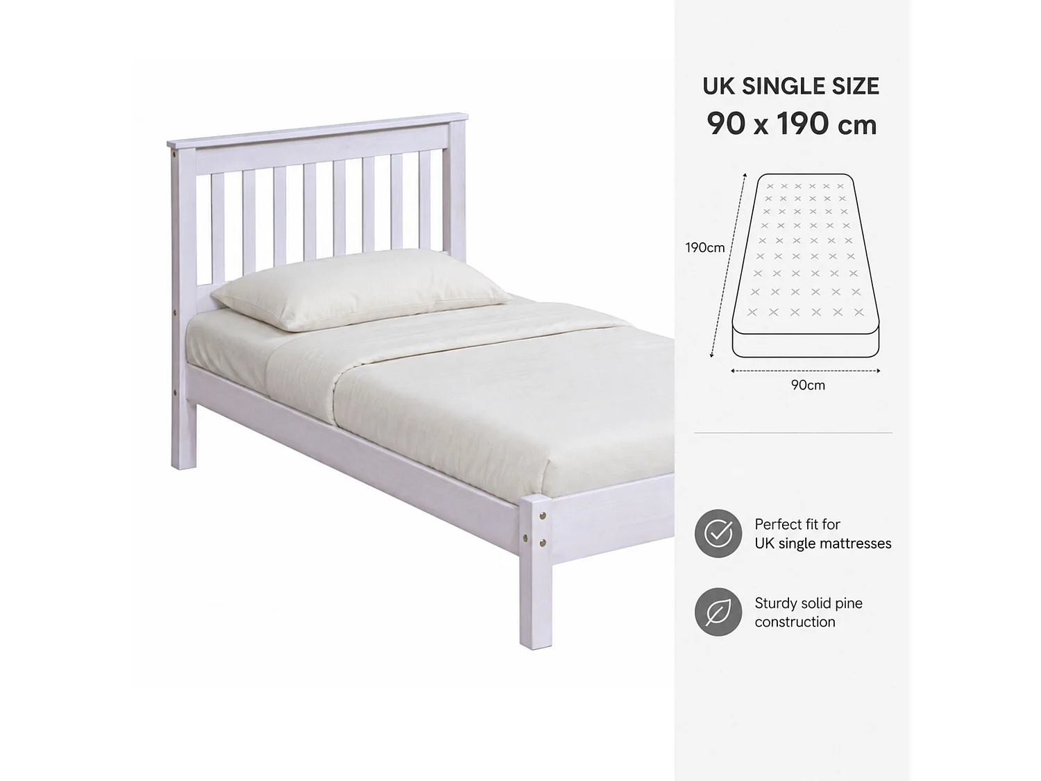 Corona Bed Frame with Slatted Headboard