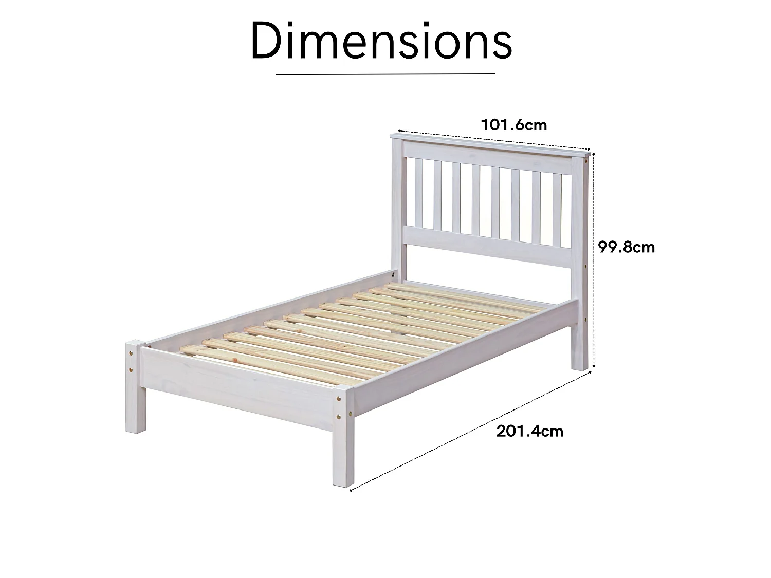 Corona Bed Frame with Slatted Headboard