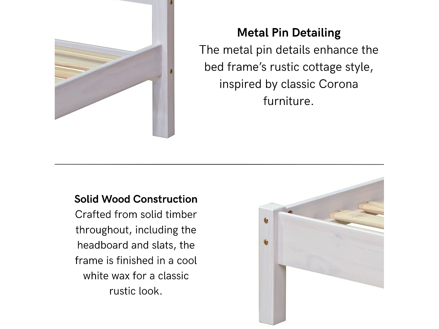 Corona Bed Frame with Slatted Headboard