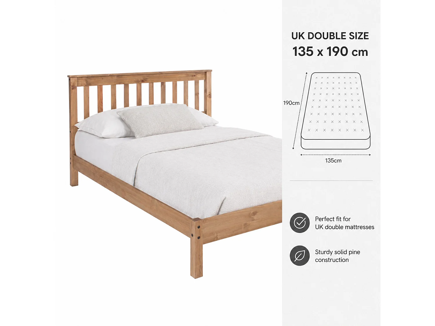 Corona Bed Frame with Slatted Headboard