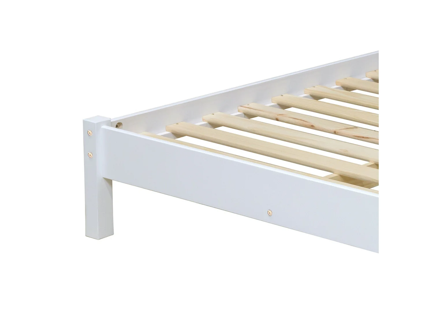 Capri Coastal Bed Frame with Slatted Headboard, UK Double Mattress Size