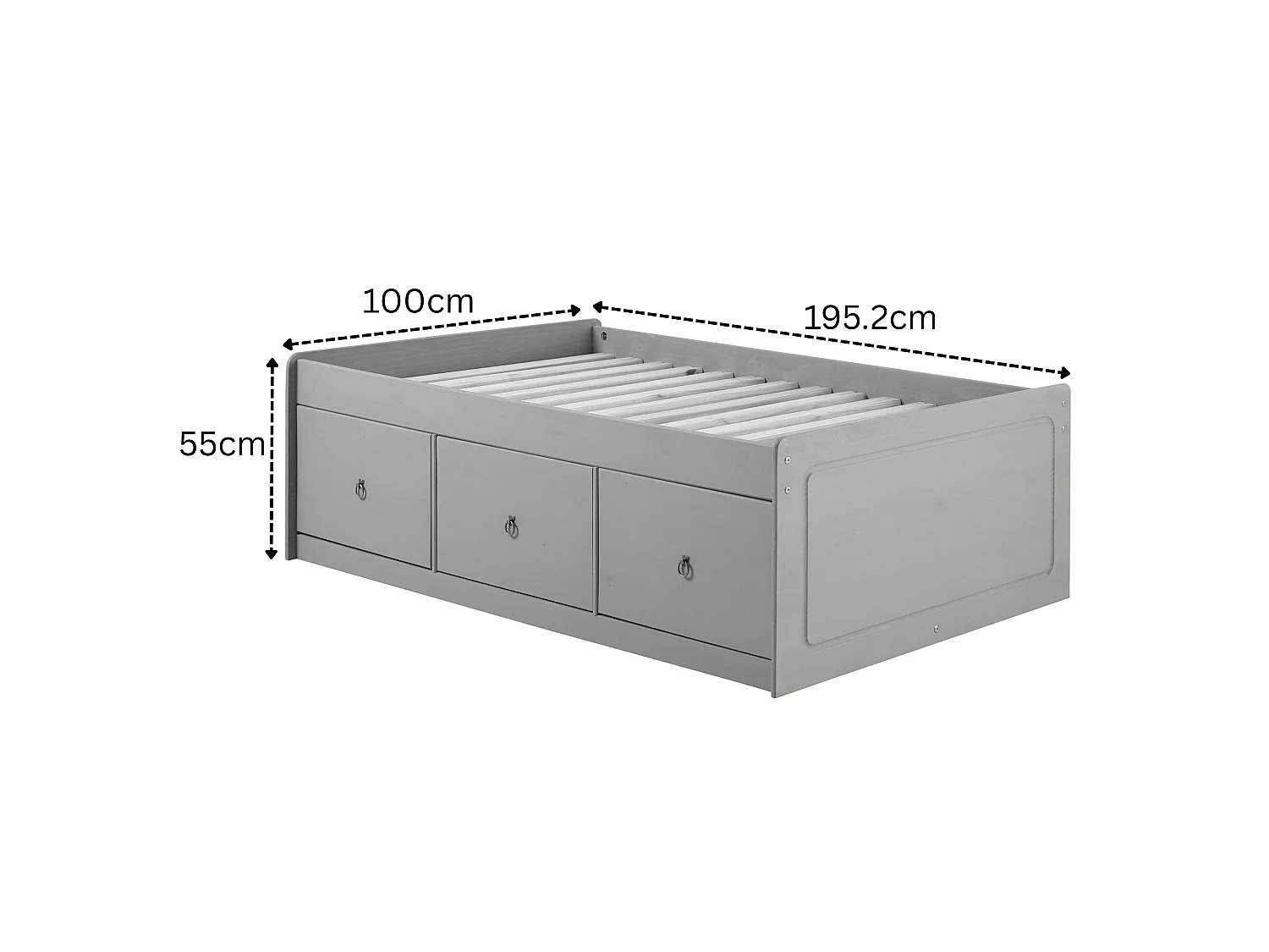 Corona 3-Drawer Storage Bed, UK Single Mattress Size