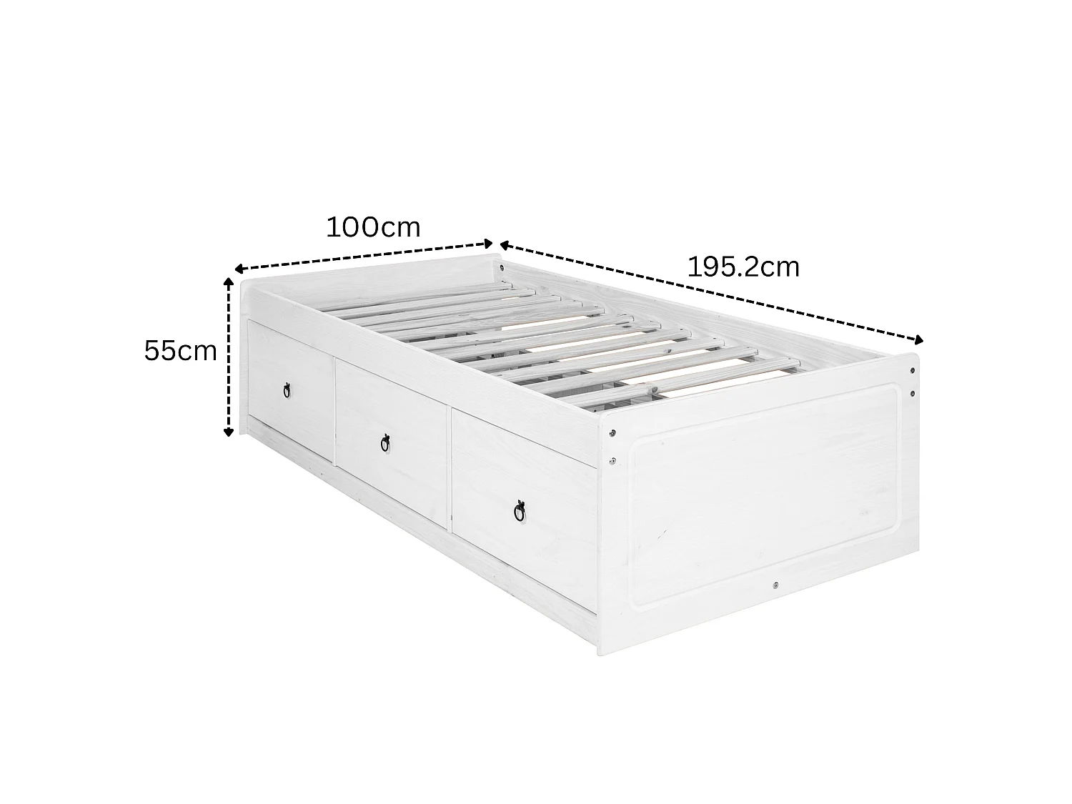 Corona 3-Drawer Storage Bed, UK Single Mattress Size