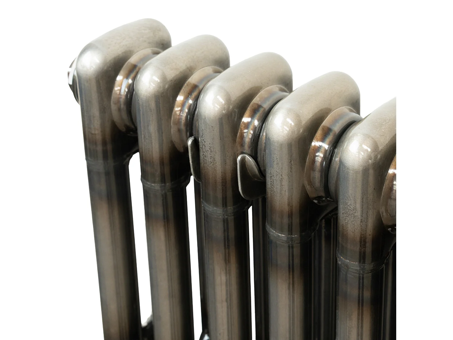 Tradisjonell 2-kolonne radiator og ventiler - 1500 x 200 mm - Råmetall