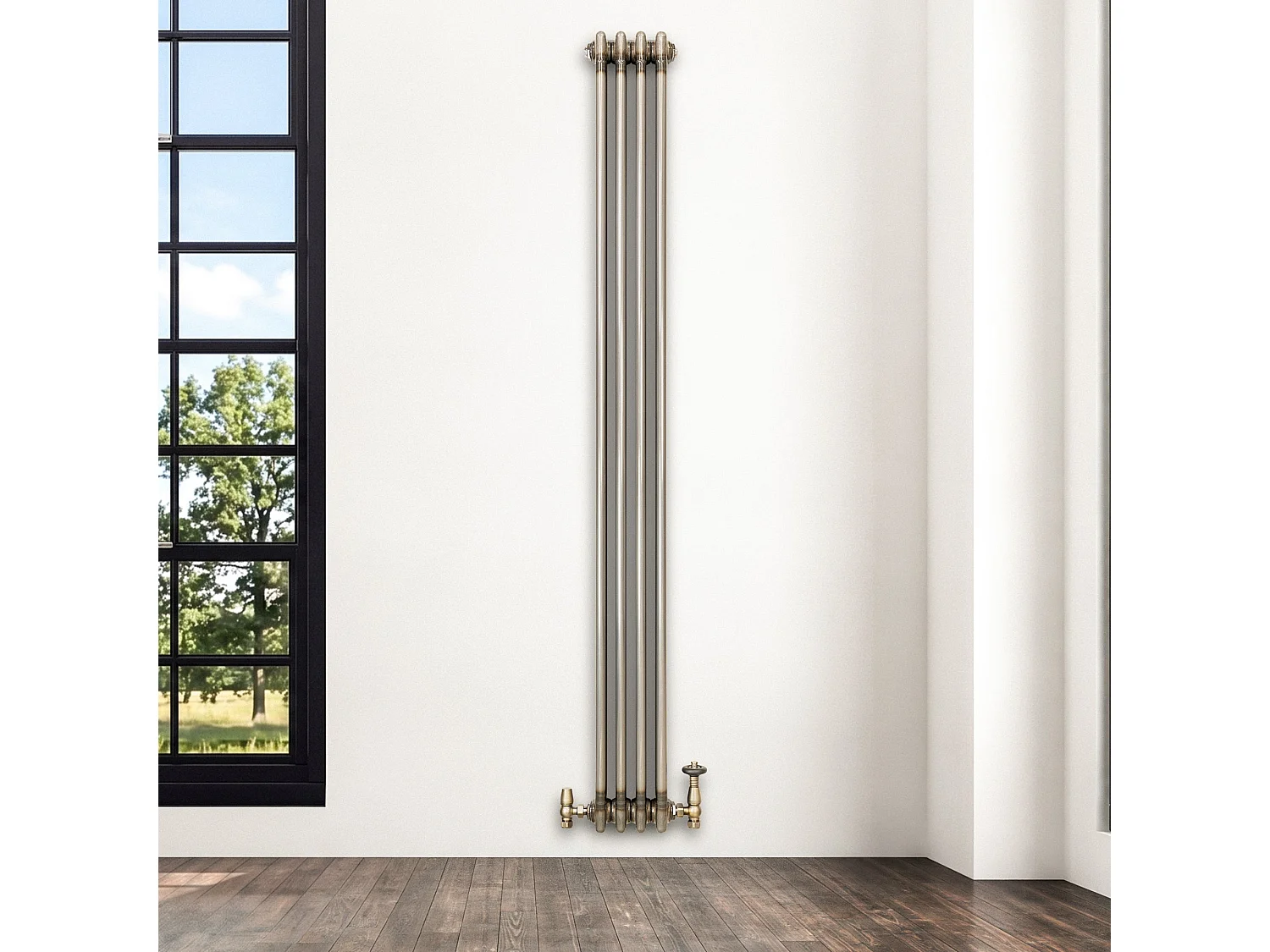 Tradisjonell 3-kolonne radiator - 1800 x 200 mm - Råmetall
