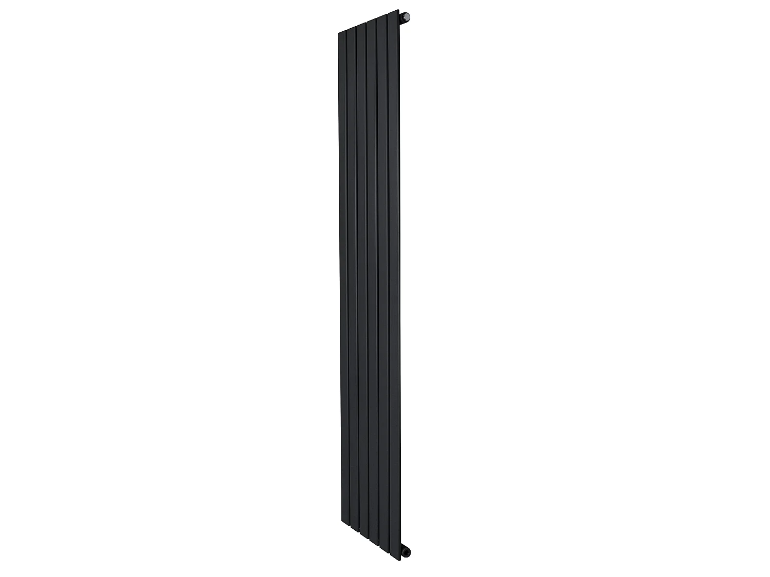 Flat enkeltsøyle-radiator - 1800 x 420 mm - Svart