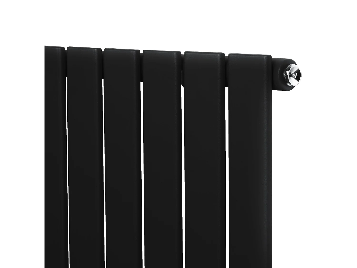 Flat enkeltsøyle-radiator - 1800 x 420 mm - Svart