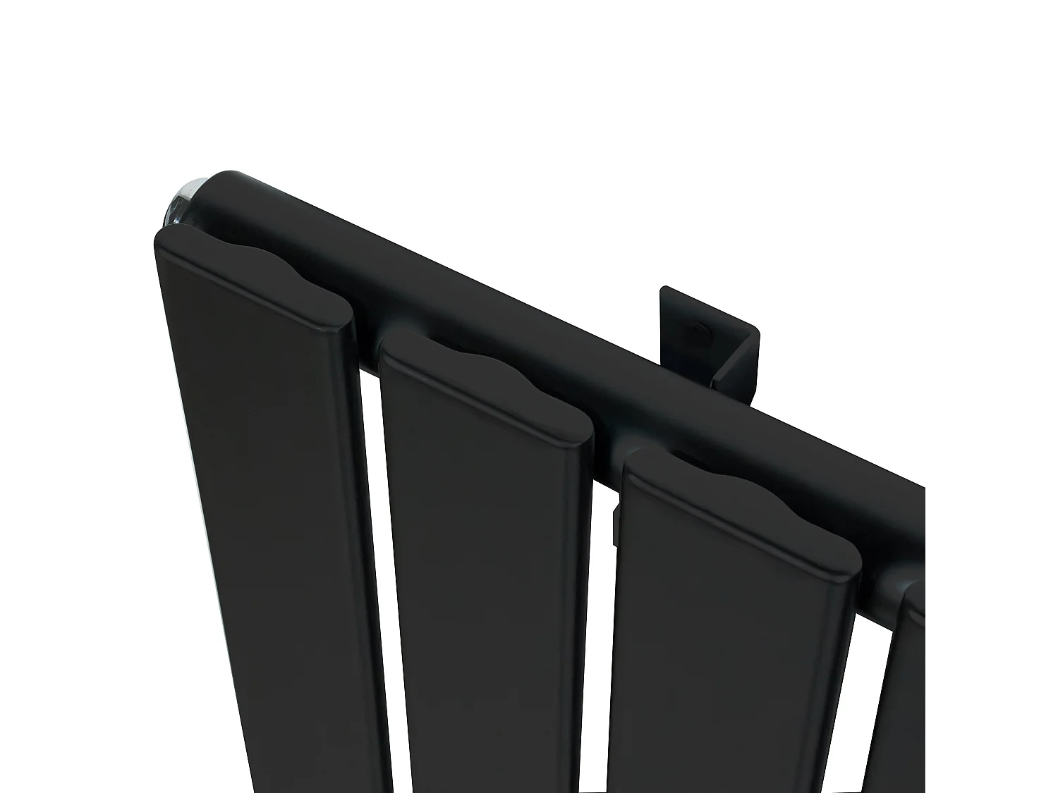 Flat enkeltsøyle-radiator - 1600 x 280 mm - Svart