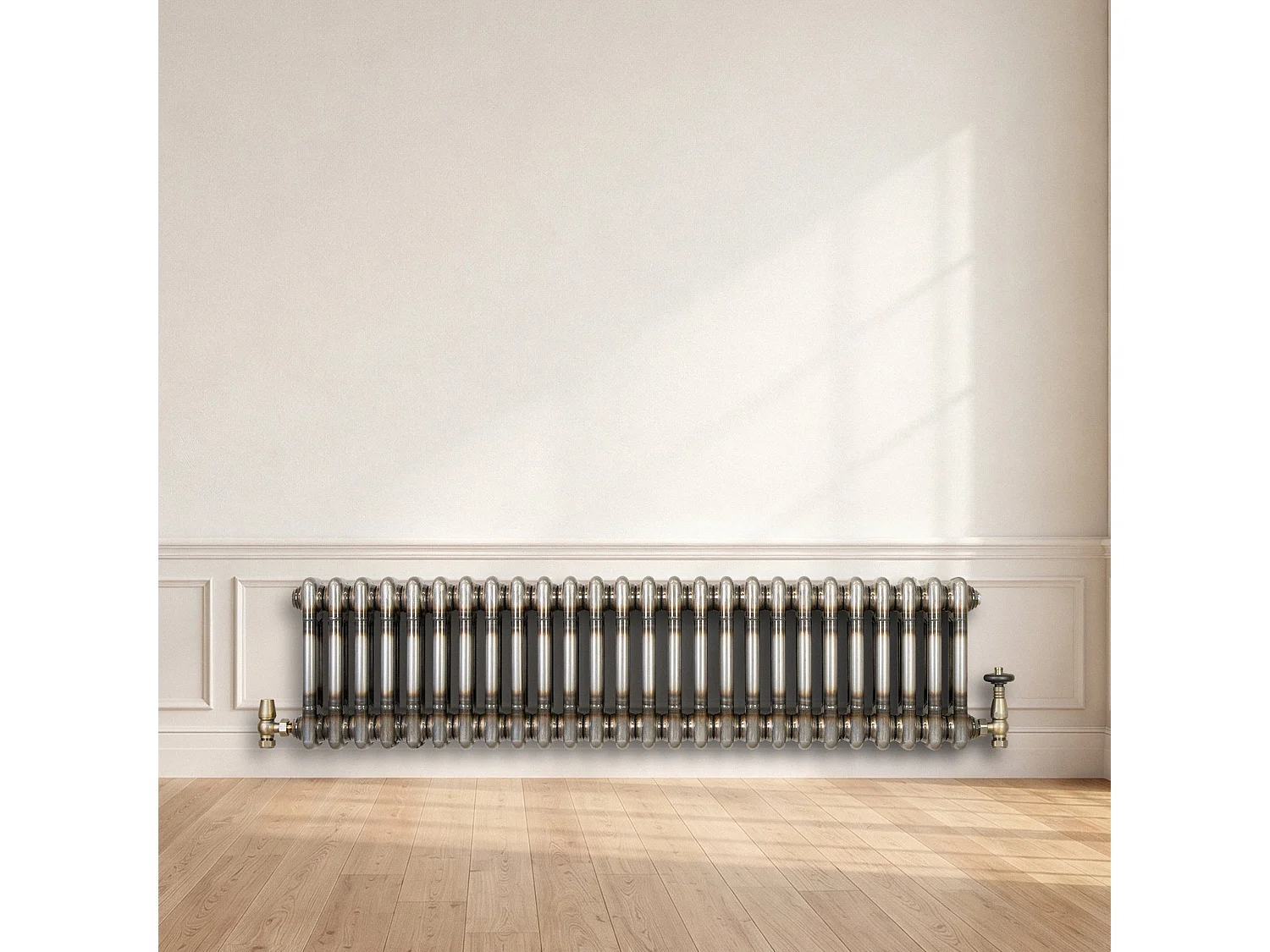 Tradičný 2-stĺpcový radiátor - 300 x 1190 mm - surový kov