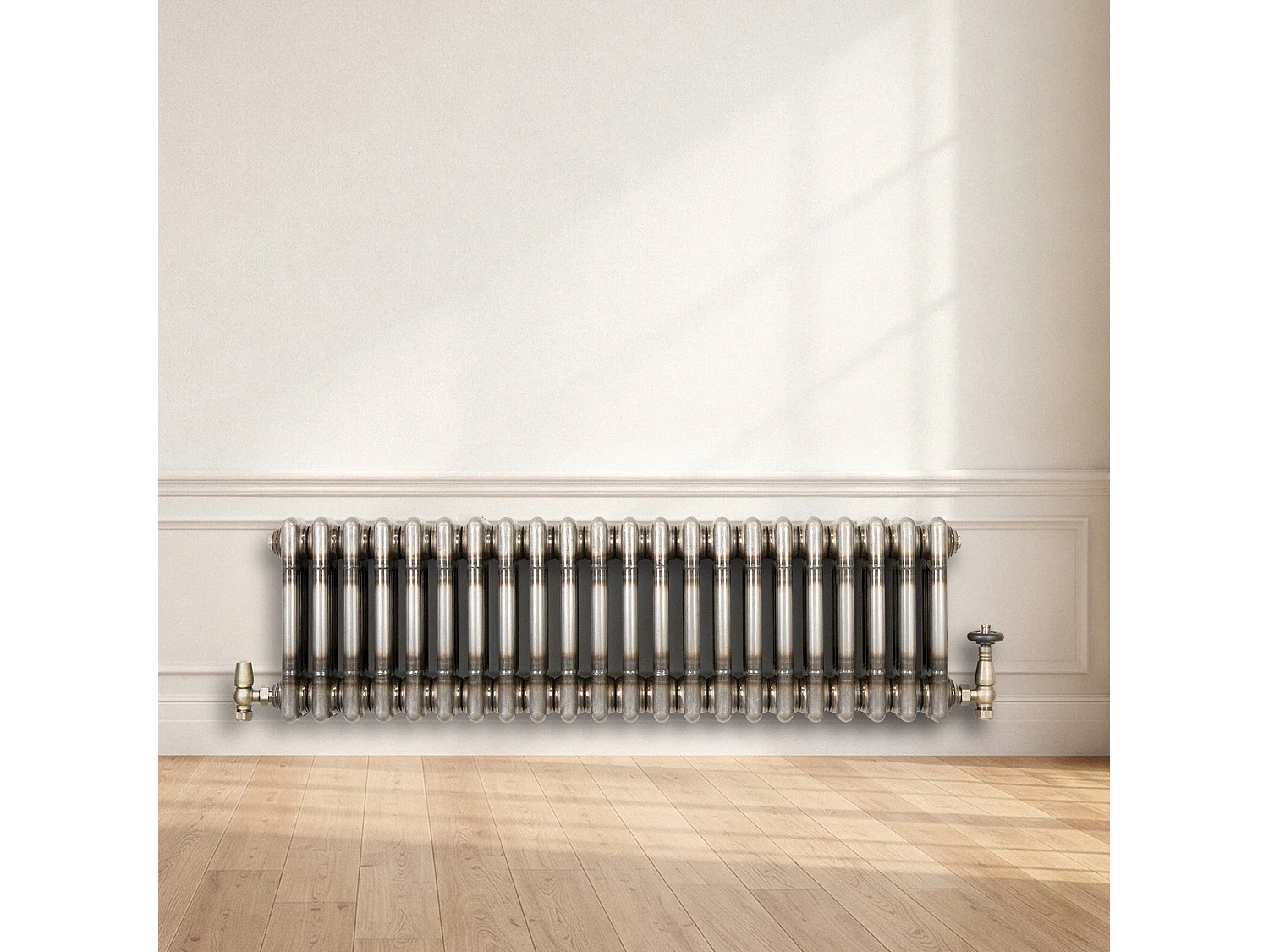 Klassischer 3-Säulen-Heizkörper – 300 x 830 mm - Rohmetall