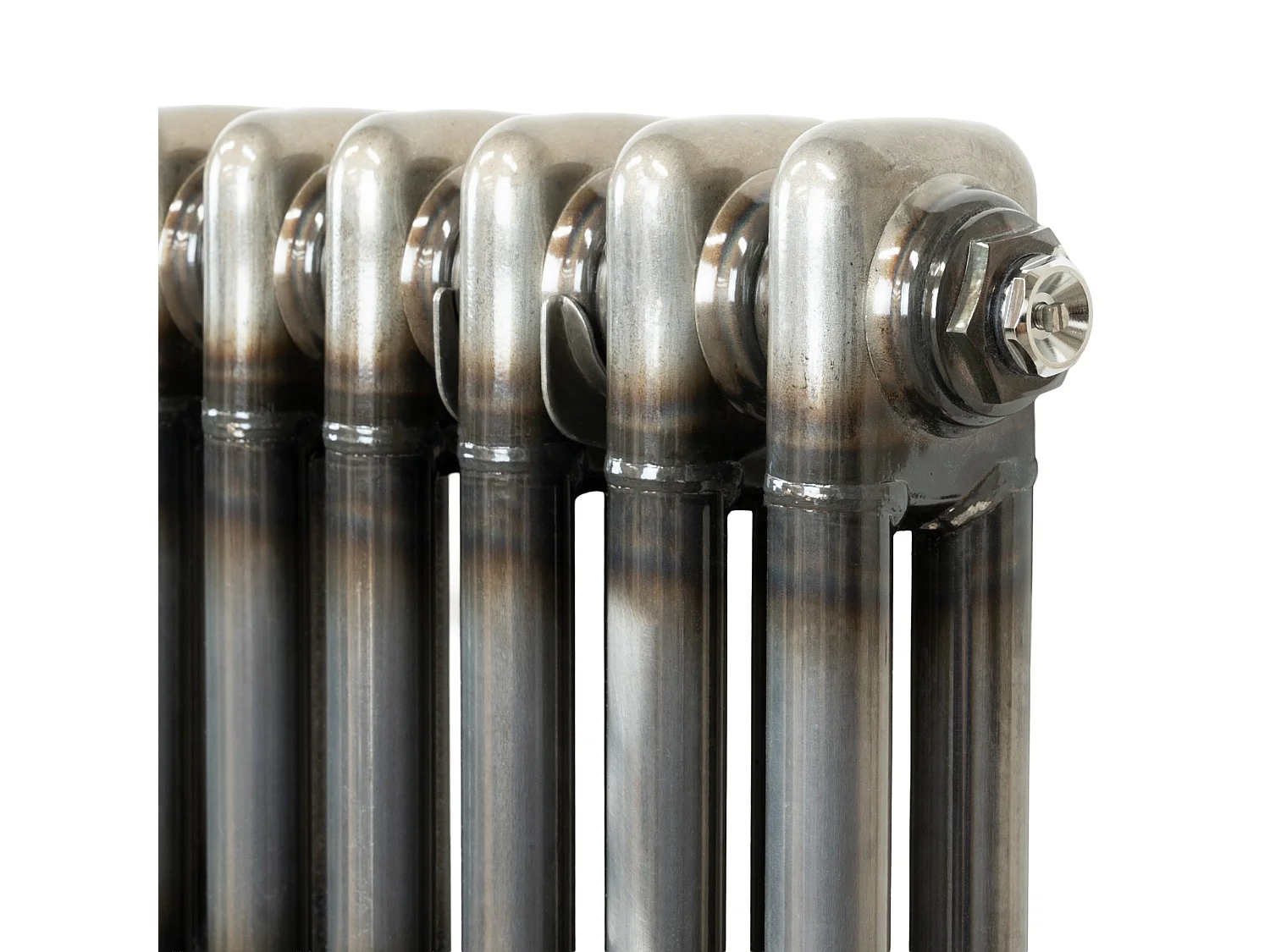 Tradisjonell 3-kolonne radiator og ventiler - 1500 mm x 380 mm - Råmetall
