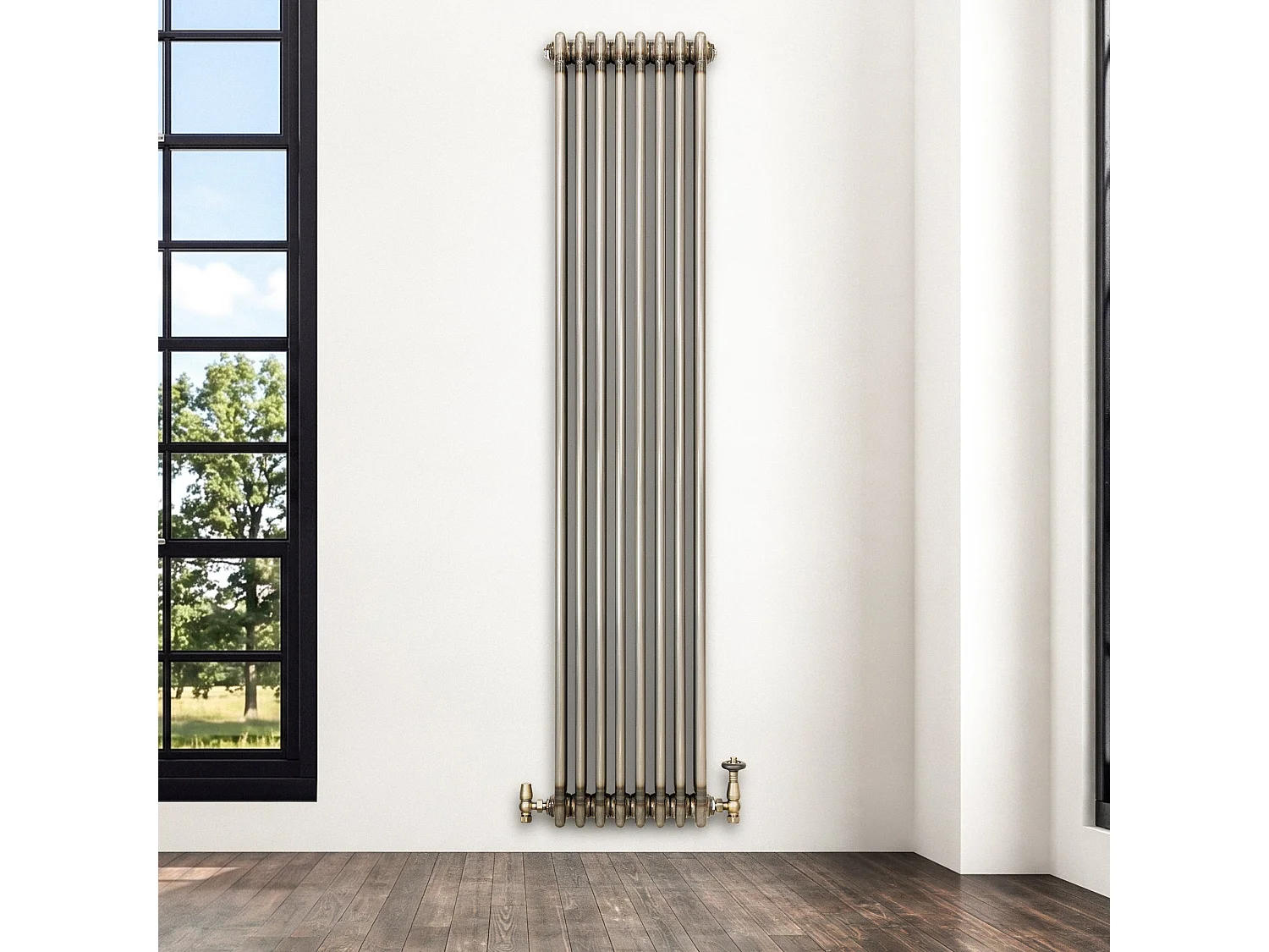 Tradičný 3-stĺpcový radiátor - 1800 x 380 mm - surový kov