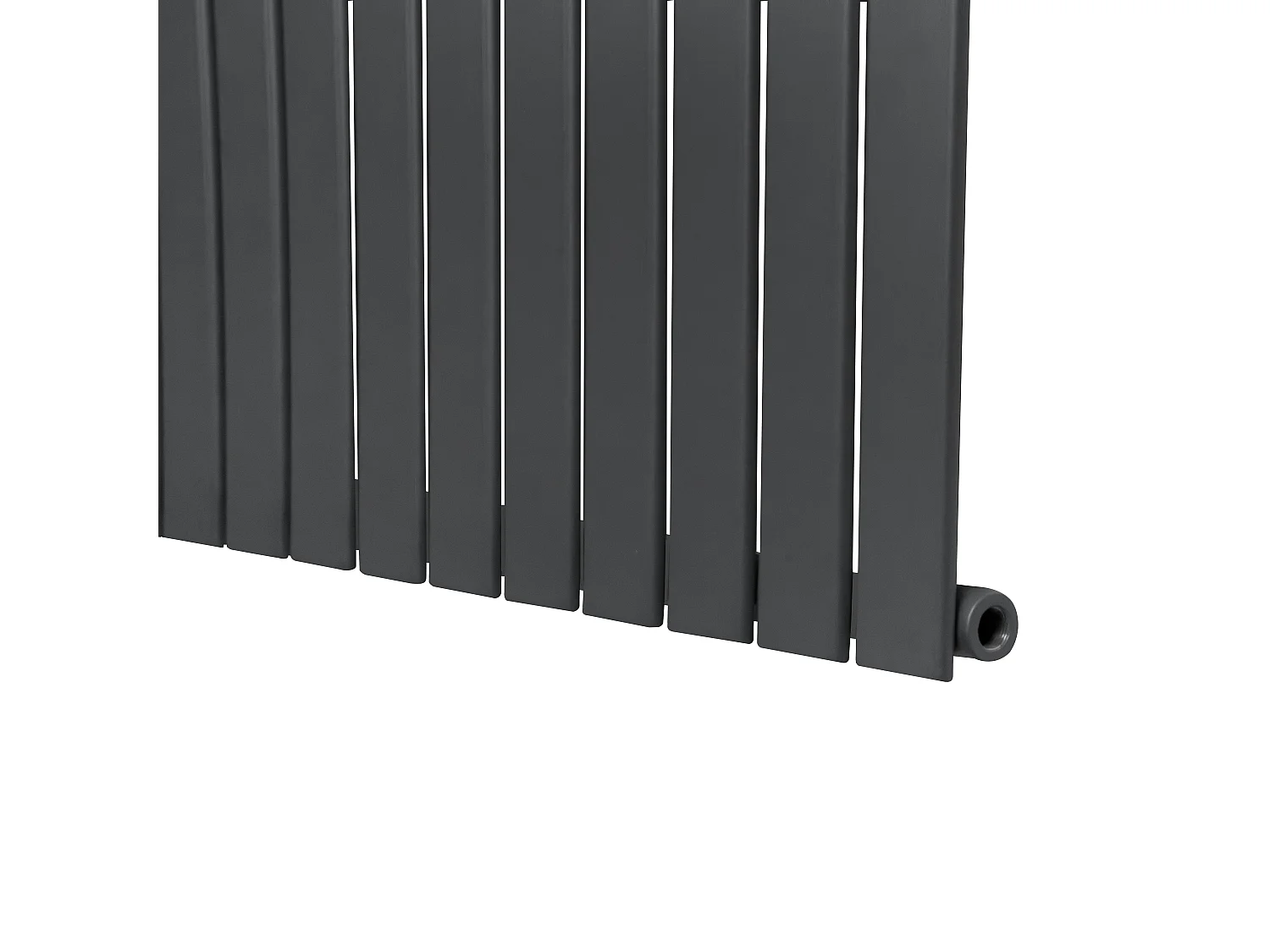 Flat enkeltsøyle-radiator - 1800 x 280 mm - antrasittgrå