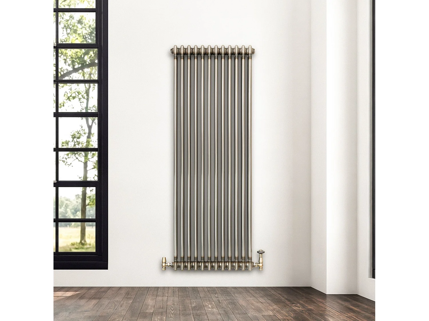 Tradičný 2-stĺpcový radiátor - 1500 x 560 mm - surový kov