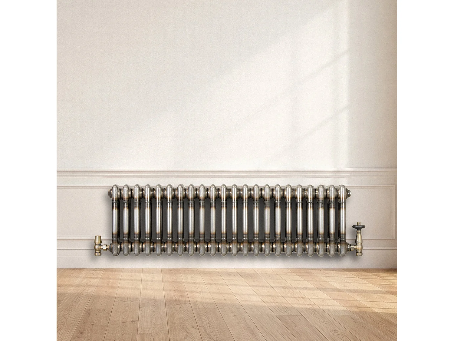 Tradiční 2sloupový radiátor - 300 x 1010 mm - surový kov