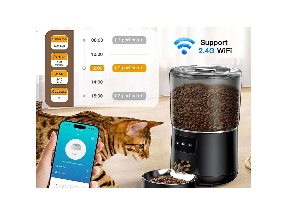Distributeur de croquettes automatique 4L Foodies Smart
