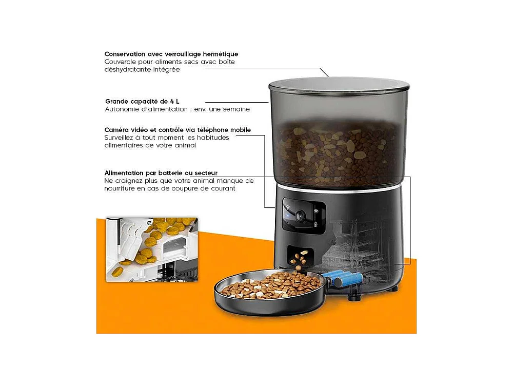 Distributeur de croquettes automatique 4L Foodies Smart