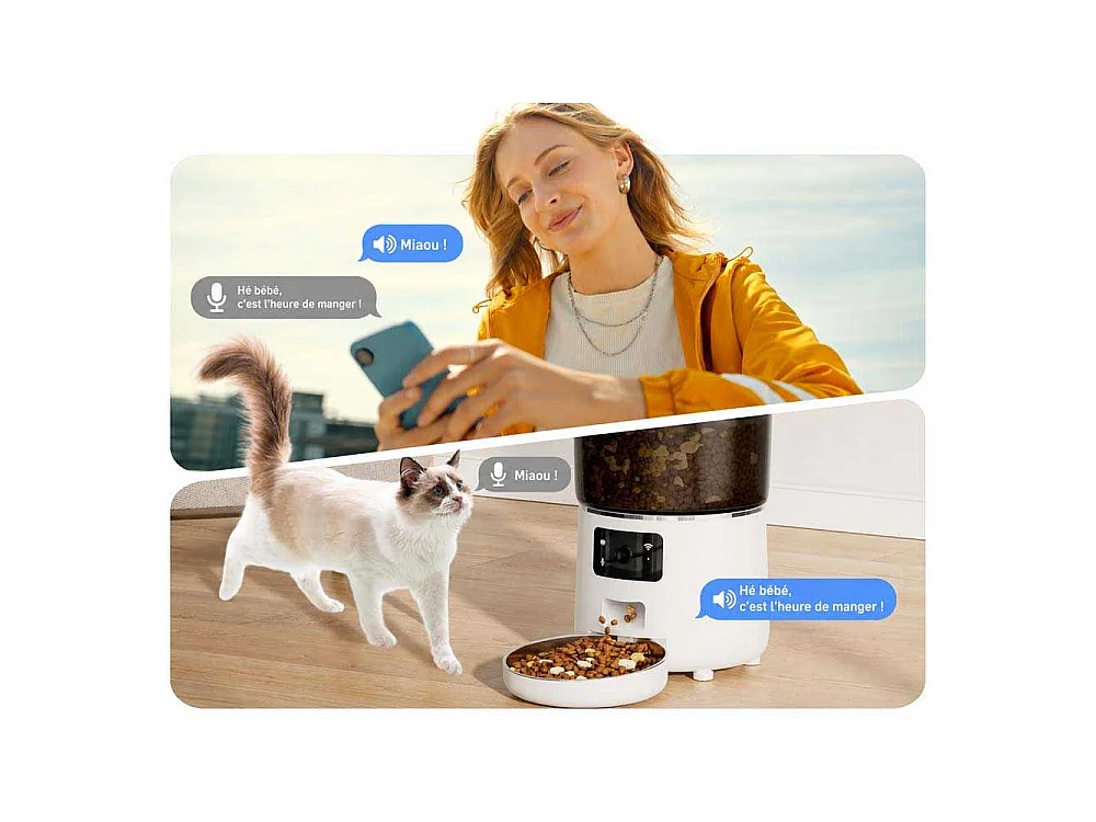 Distributeur de croquettes automatique 4L Foodies Smart