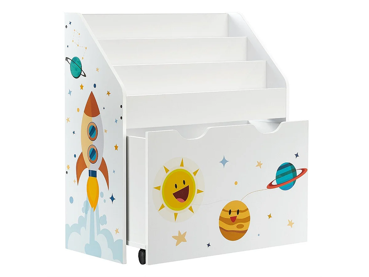 Estantería de almacenamiento para niños con biblioteca - H70 cm