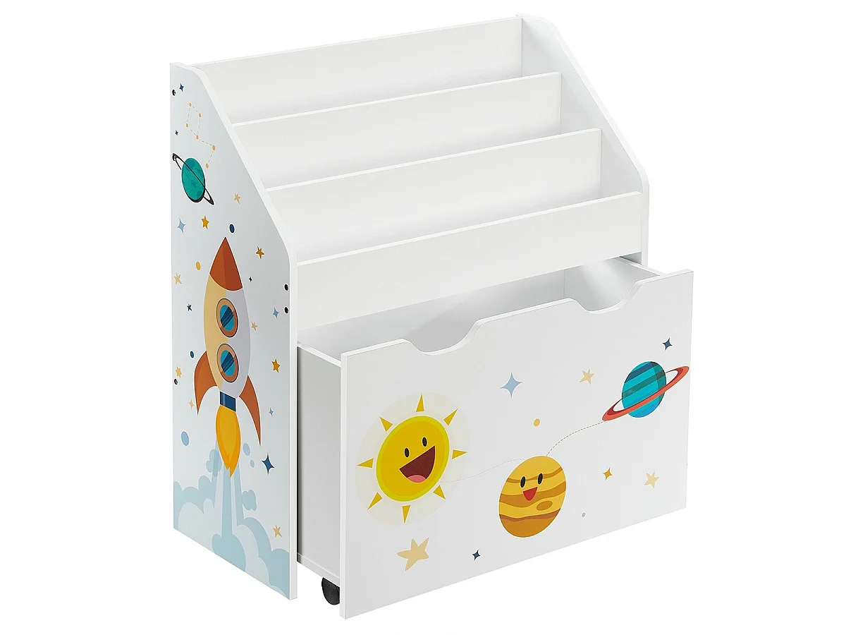 Estantería de almacenamiento para niños con biblioteca - H70 cm