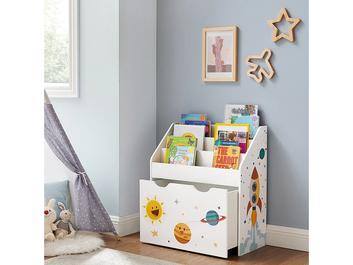 Estantería de almacenamiento para niños con biblioteca - H70 cm