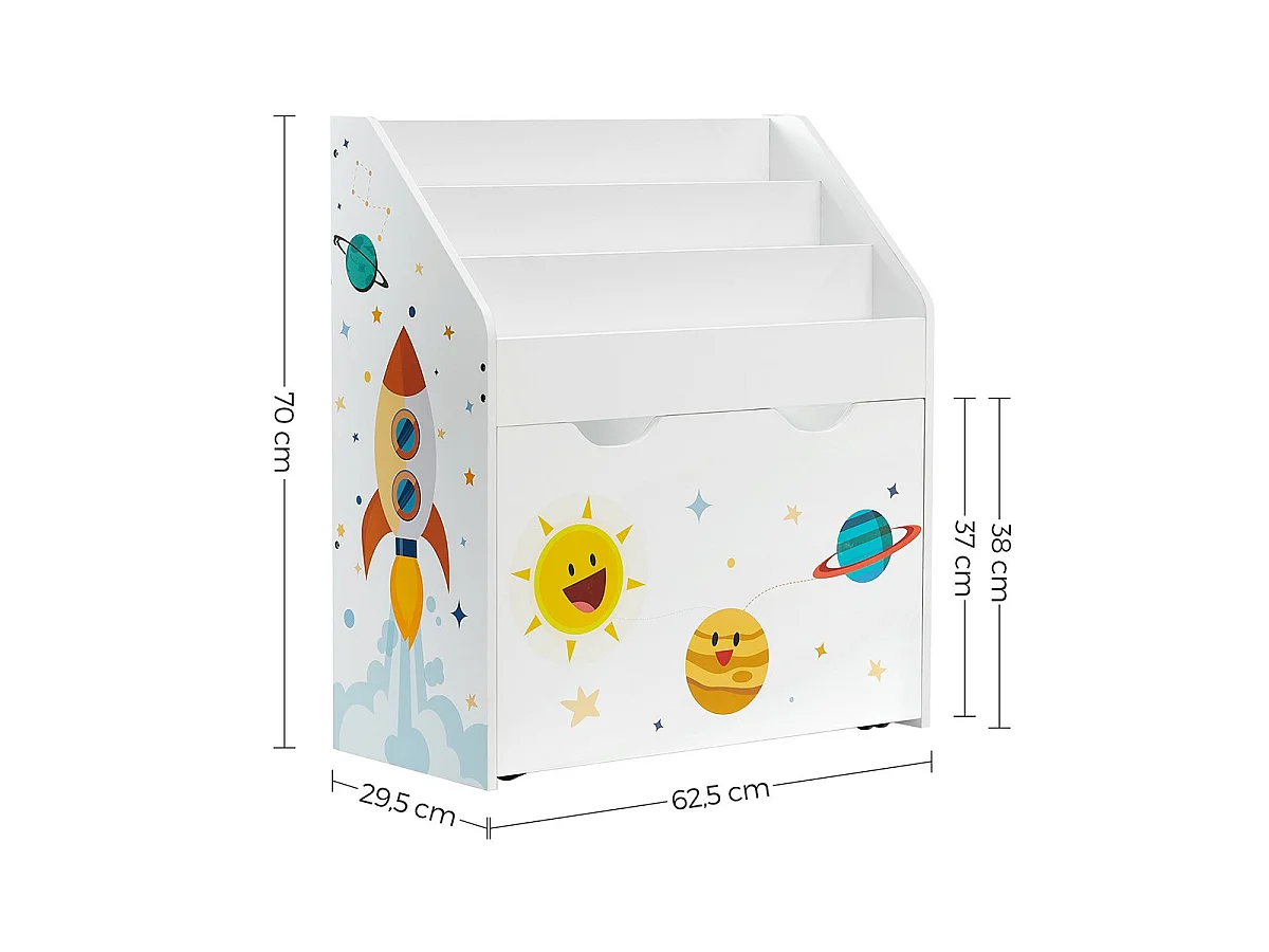Estantería de almacenamiento para niños con biblioteca - H70 cm