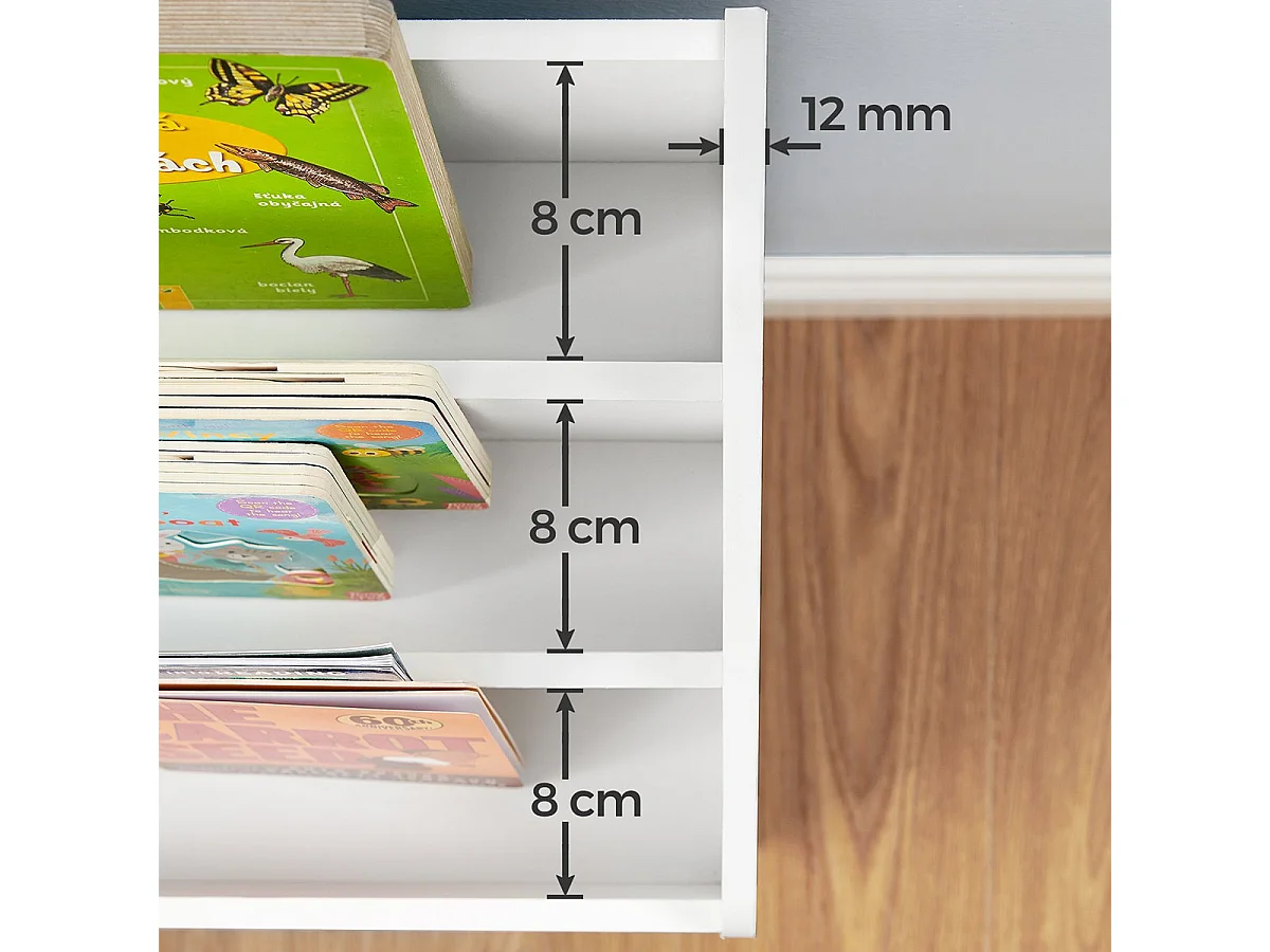 Estantería de almacenamiento para niños con biblioteca - H70 cm