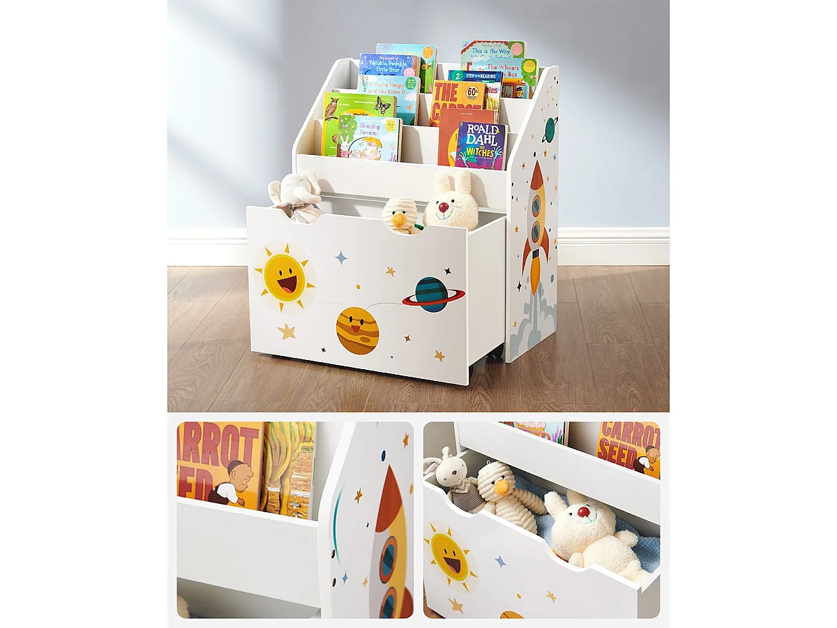 Estantería de almacenamiento para niños con biblioteca - H70 cm
