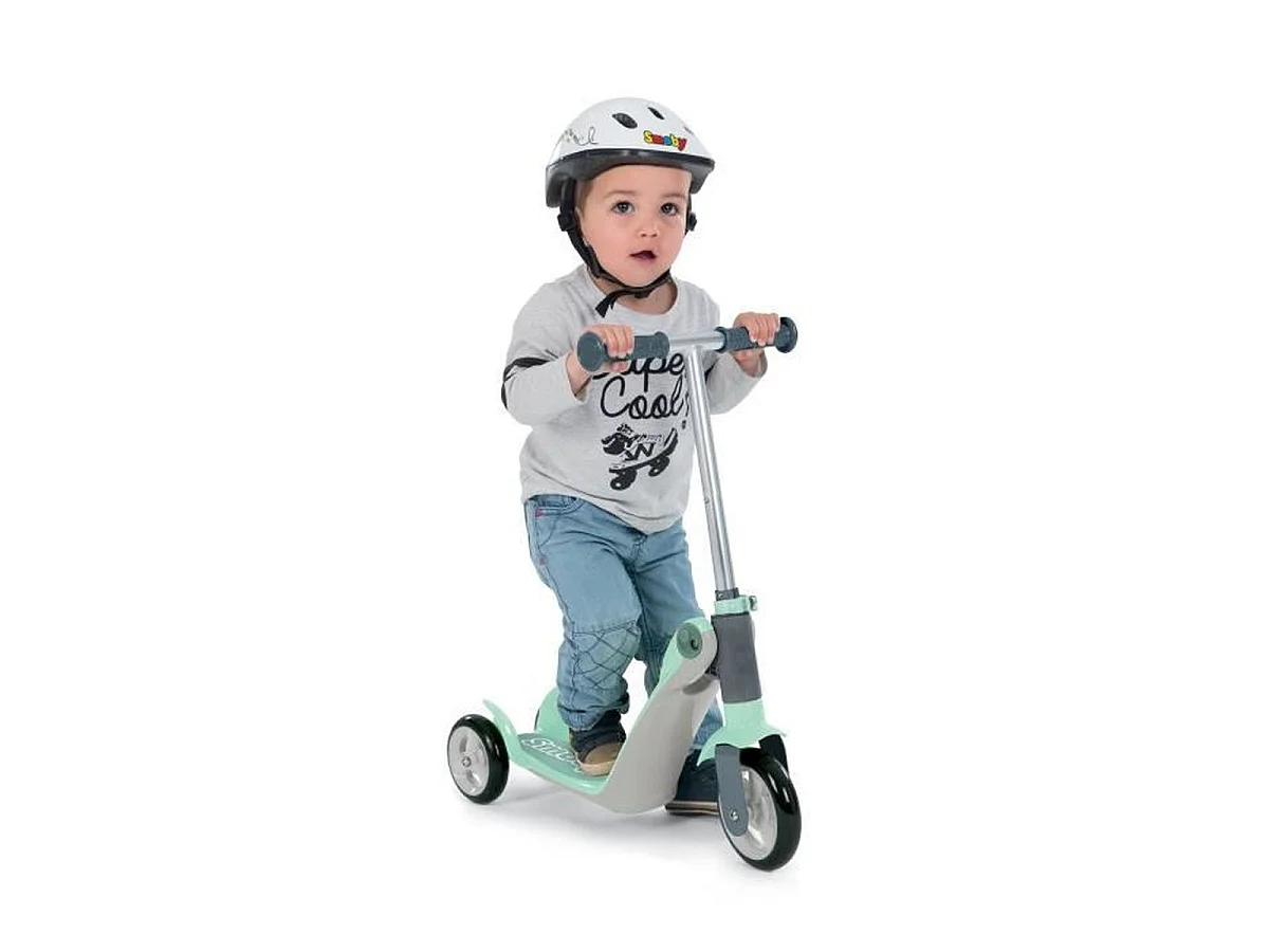 Smoby Patinette réversible 2 en 1 - Porteur 3 roues convertible en trottinette (18-36 mois)