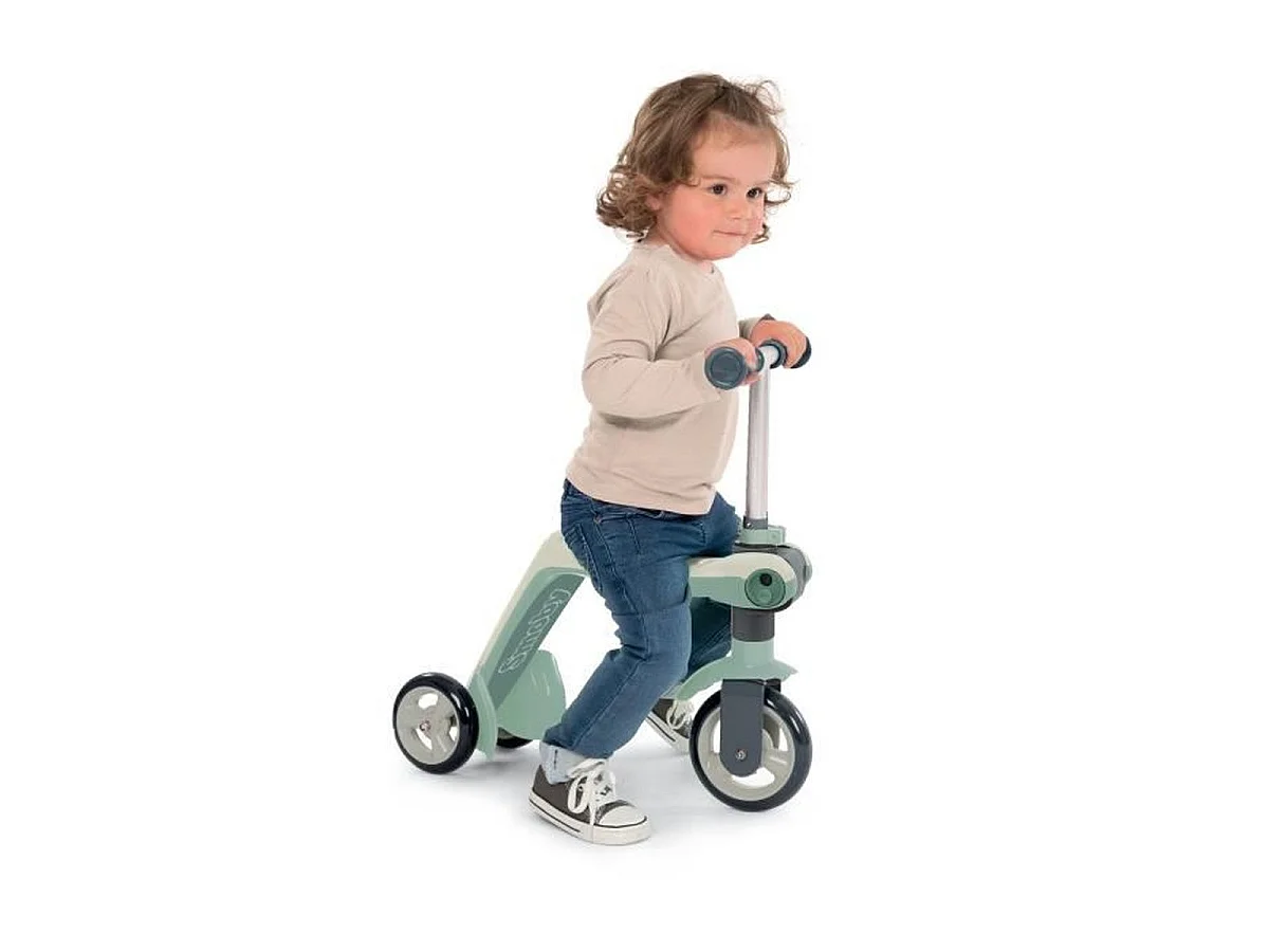 Smoby Patinette réversible 2 en 1 - Porteur 3 roues convertible en trottinette (18-36 mois)
