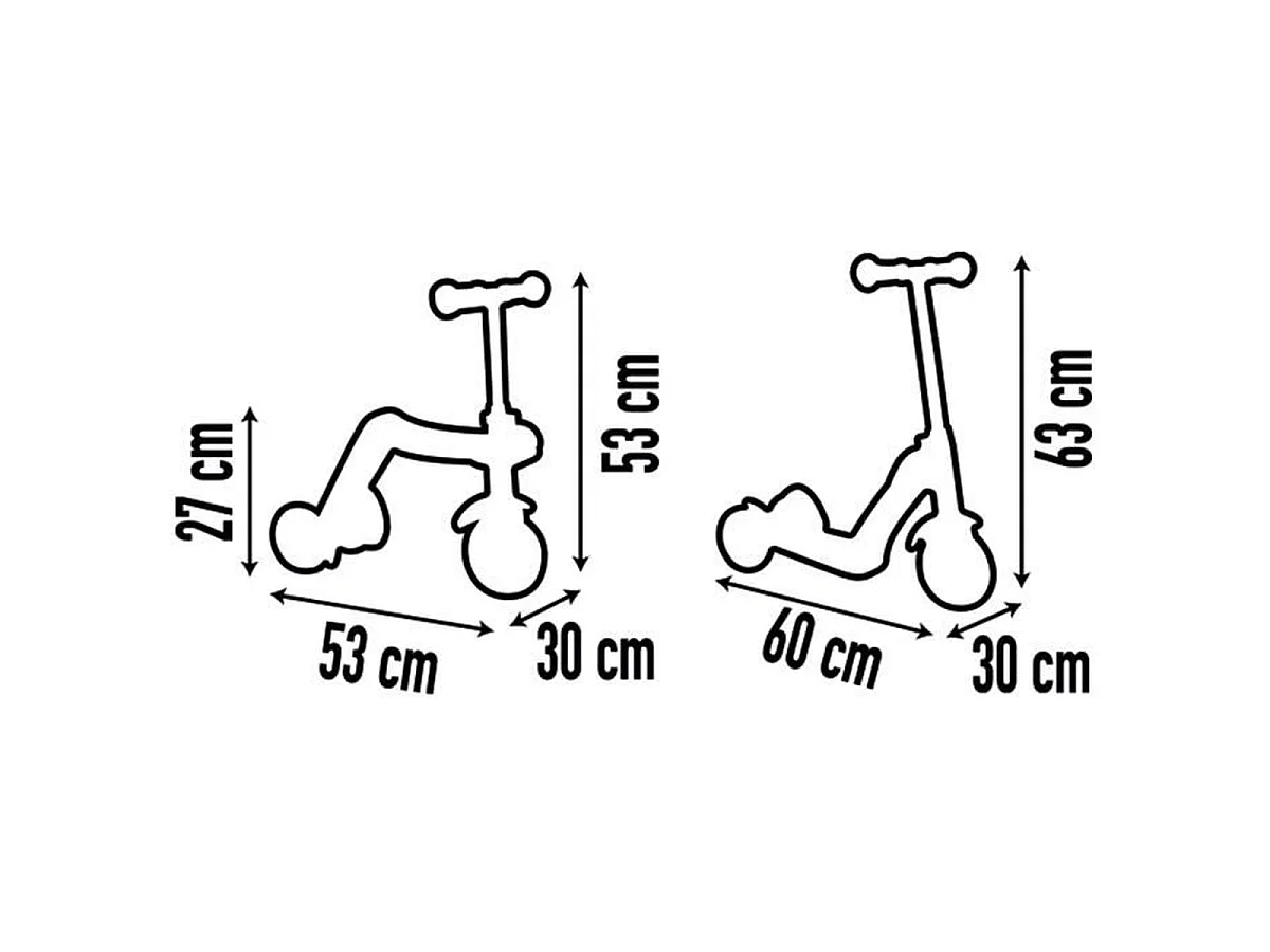 Smoby Patinette réversible 2 en 1 - Porteur 3 roues convertible en trottinette (18-36 mois)