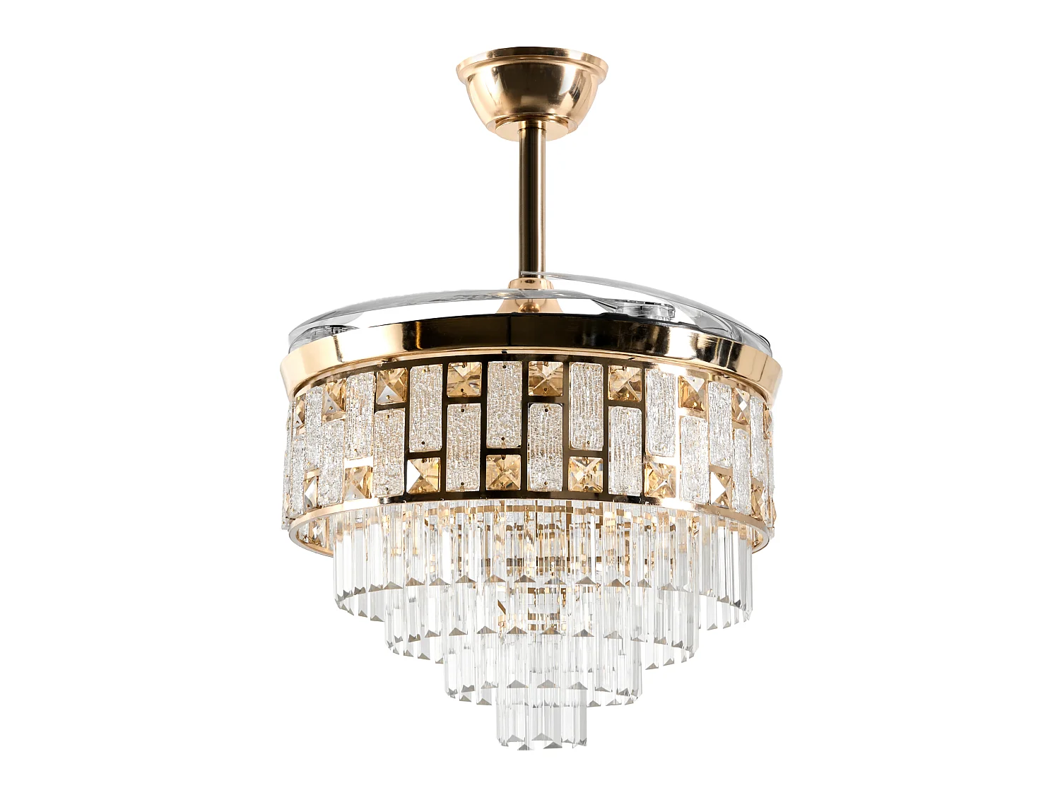 Ventilateur de plafond avec lampe ALAPAHA Avec télécommande LED Doré