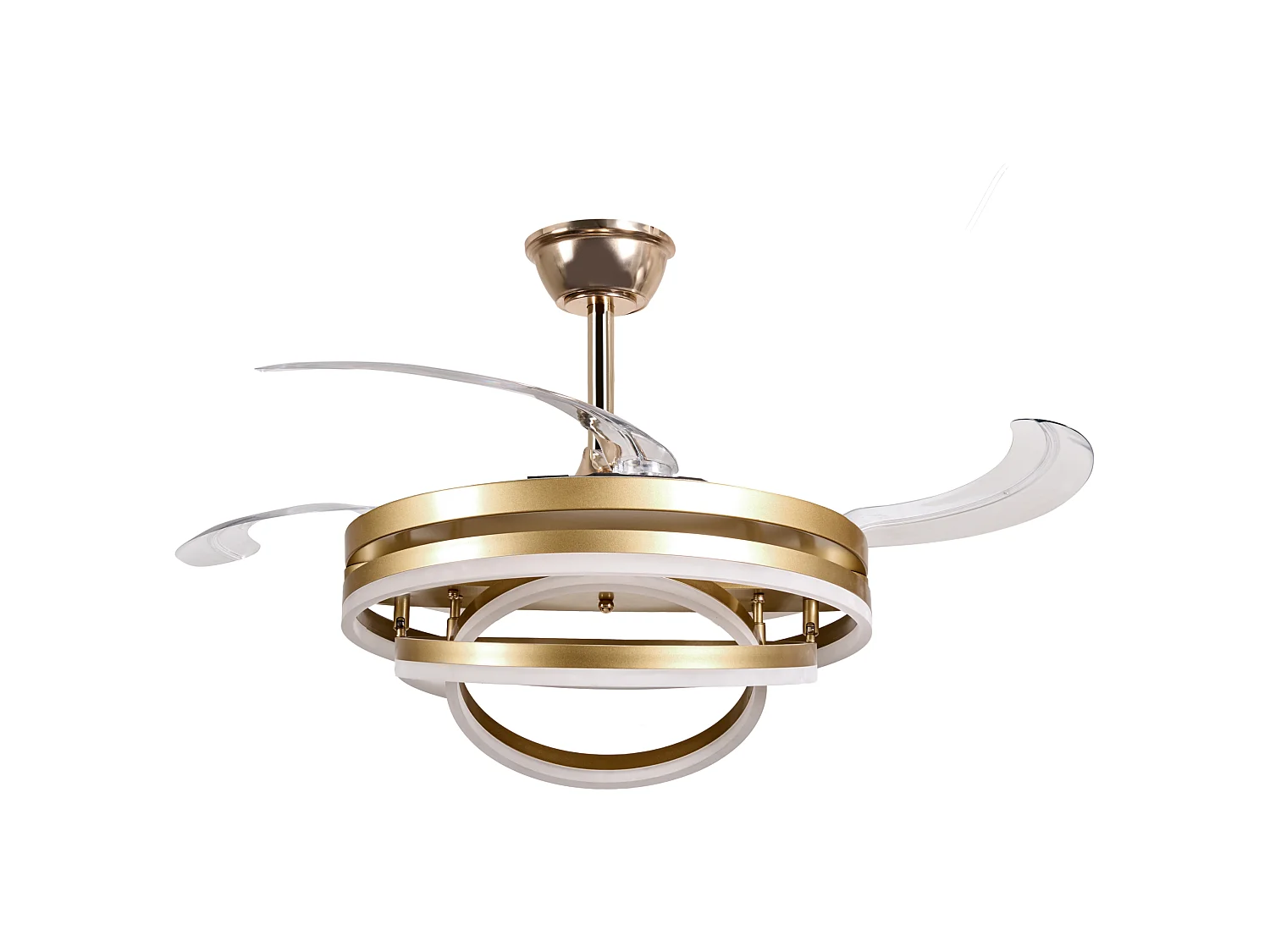 Ventilateur de plafond avec lampe AUCILLA Avec télécommande LED Doré