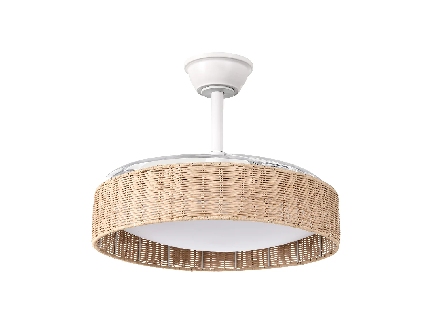 Ventilateur de plafond avec lampe TOMOKA Avec télécommande LED Blanc