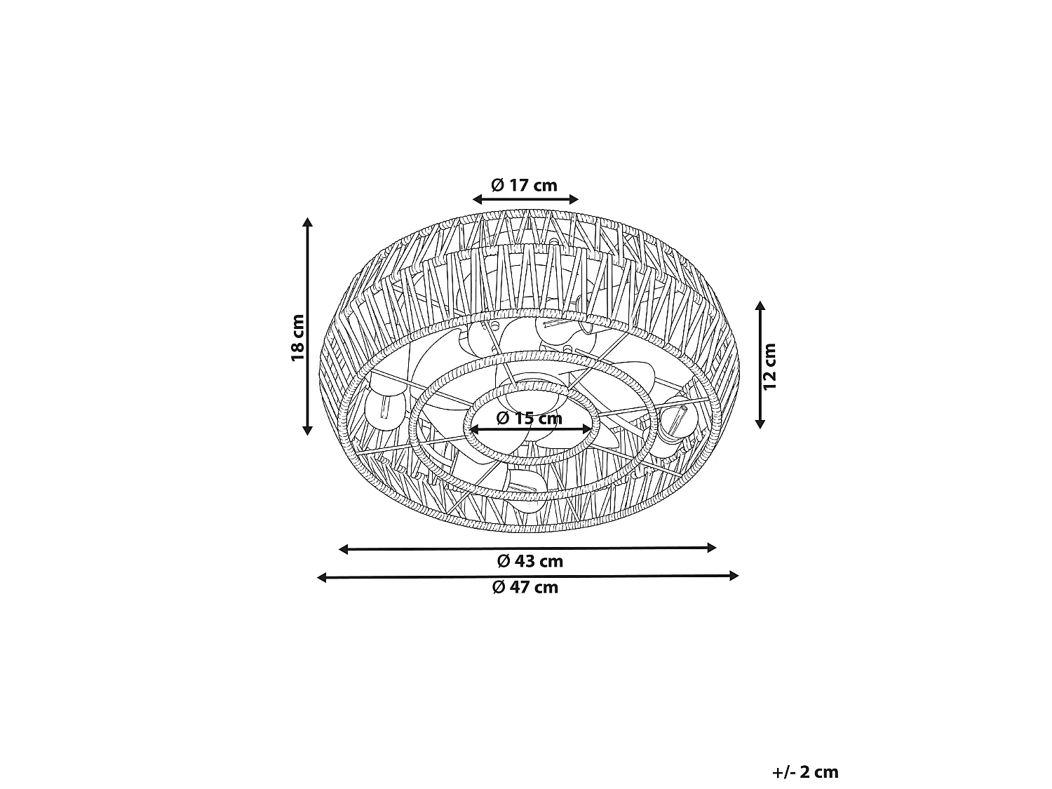 Ventilateur de plafond avec lampe APOPKA Avec télécommande Naturel