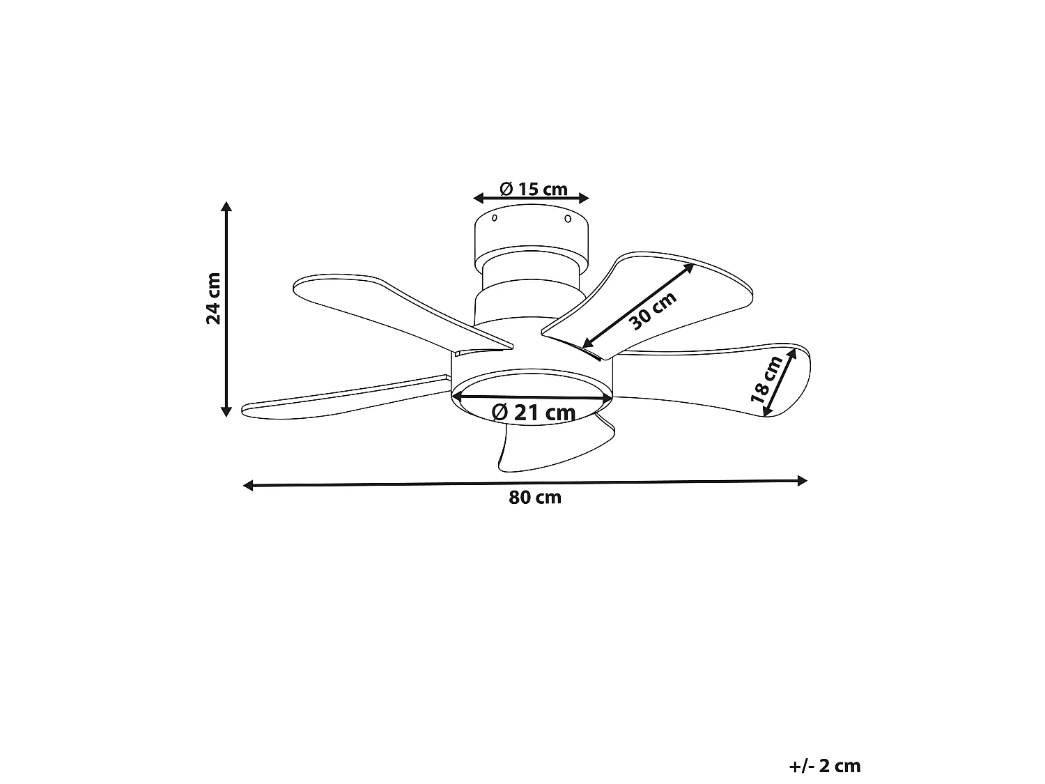 Ventilateur de plafond avec lampe BIVENS Avec télécommande LED Beige clair