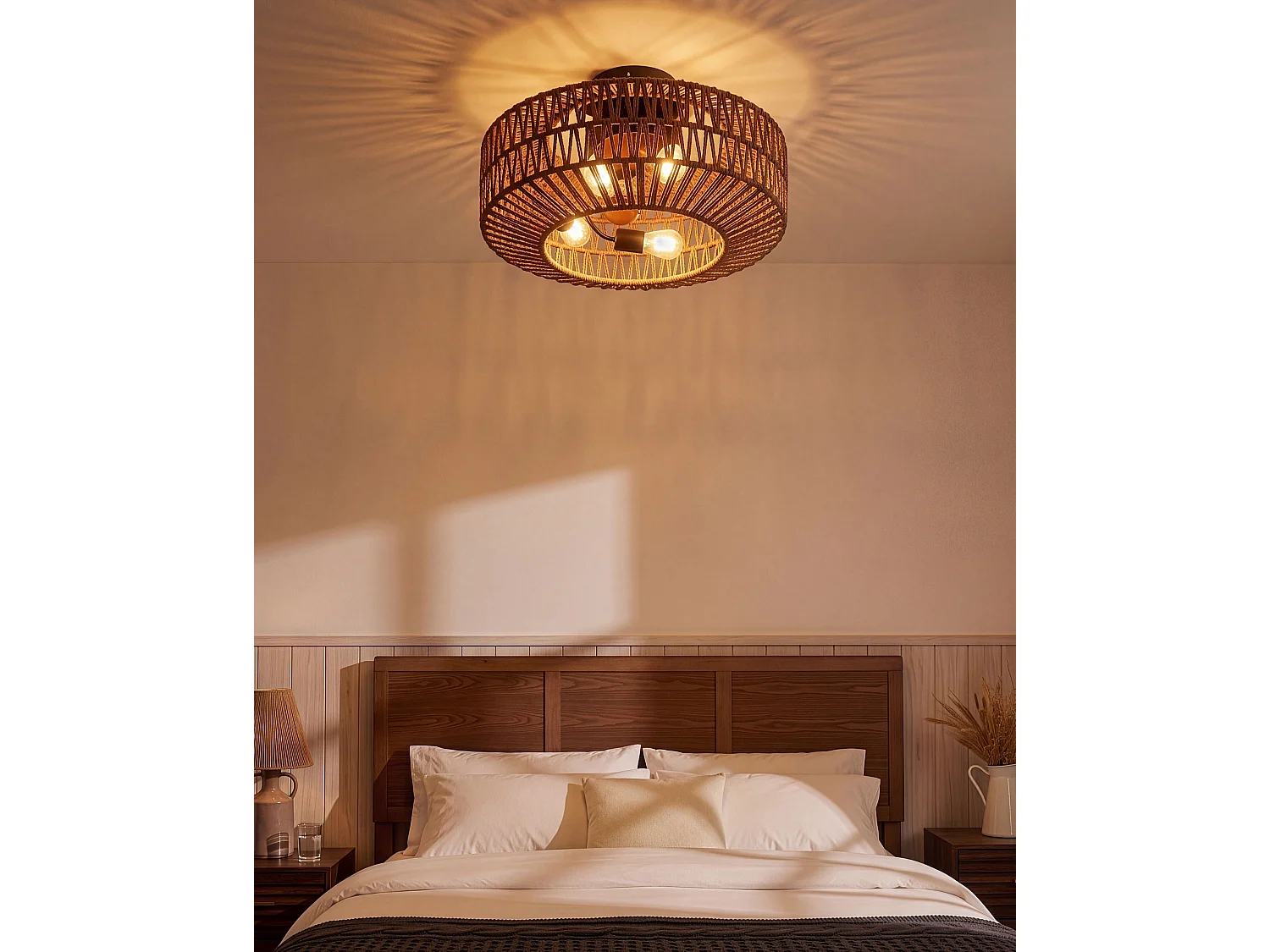 Ventilateur de plafond avec lampe ESTERO Avec télécommande Marron