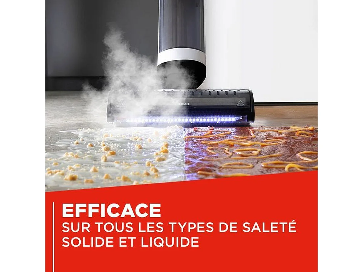 Polti RollySteam WD10C 2-in-1 Stofzuiger en Stoommop met LED-licht en Zelfreinigend Systeem