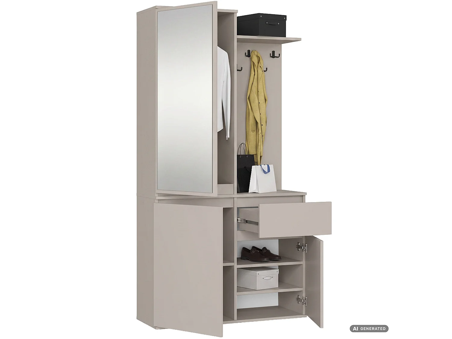 Mueble de recibidor ENTRO Cachemira 95 cm con espejo y zapatero